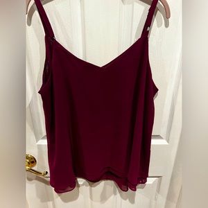 Wine color Torrid chiffon swing cami